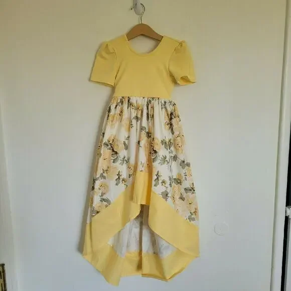 Pleiades Yellow Rose Floral Dress Kids